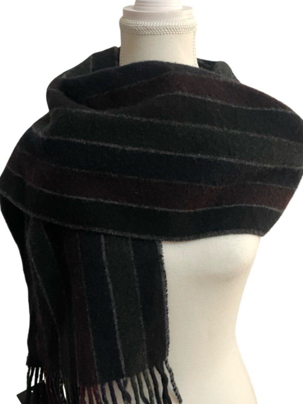 Paul Smith 100% Lambswool Striped Scarf Made in Scotland NWT